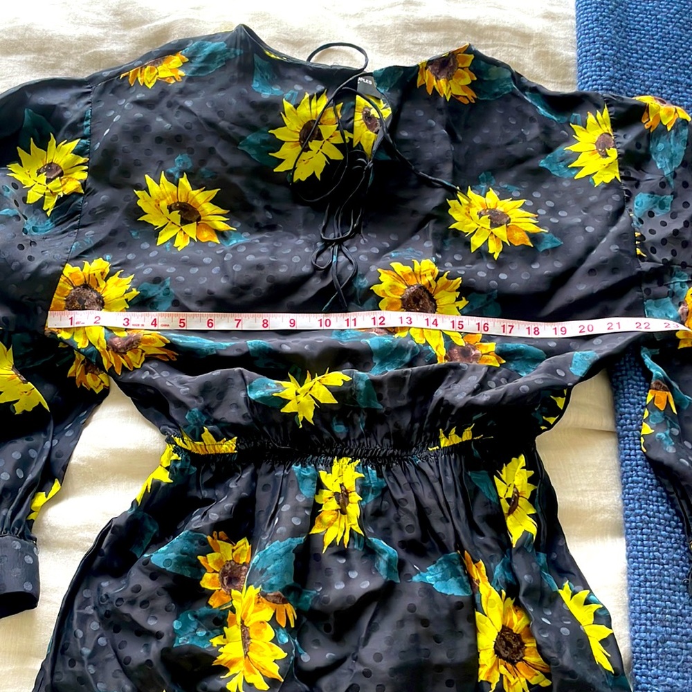 The Kooples Sunflower Print Silk-Blend Dress – Size M – New Condition - Picture 6 of 7